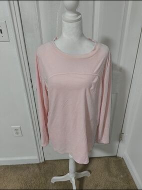 Midnight by Carole Hochman Pale Pink Long Sleeve Crewneck Top